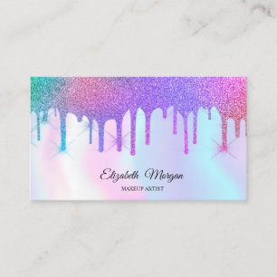 Holografischer Regenbogen-Glitter-Tropfen Professi Visitenkarte