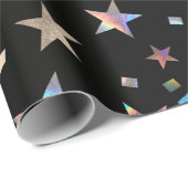 Holografischer Regenbogen Hochzeit Weihnachten Geb Geschenkpapier (Rolleneckpunkt)