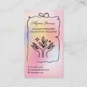 Holografischer Regenbogen-Massagetherapeut QR-Code Visitenkarte (Vorderseite)