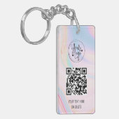 Holografischer Regenbogen-QR-Code Schlüsselanhänger (Vorderseite links)