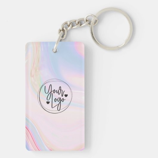 Holografischer Regenbogen-QR-Code Schlüsselanhänger (Rückseite)