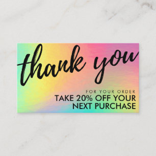 Holografischer Regenbogen-Schönheitssalon-Ermäß Visitenkarte