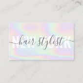 Holografischer Regenbogenskript-Haarstylist Visitenkarte (Vorderseite)