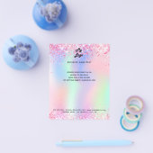 Holografischer Rosa-Glitzer mit Firmenlogo Flyer (Einzeln)
