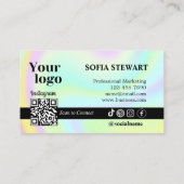 Holografischer Scan zur Verbindung moderner, fetta Visitenkarte (Rückseite)