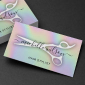 Holografischer Scissenhair Stylist Beauty Salon Visitenkarte