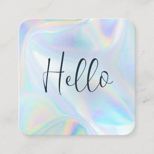 Holografischer Script-Mitarbeiter des modernen Unt Quadratische Visitenkarte (Vorderseite)