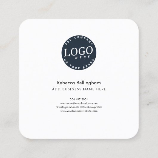 Holografischer Script-Mitarbeiter des modernen Unt Quadratische Visitenkarte (Rückseite)