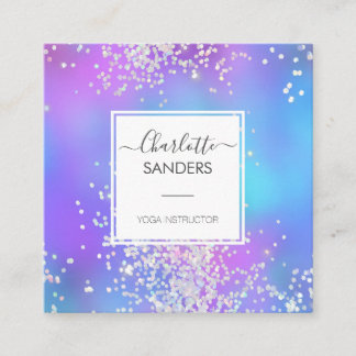 Holografischer Silberfisch-Glitzer Konfetti Quadratische Visitenkarte