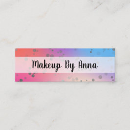 Holografischer Silberkonfetti-Make-Up-Künstler Mini Visitenkarte