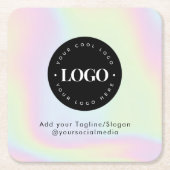 Holografischer Stil für das Logo eines Unternehmen Rechteckiger Pappuntersetzer (Vorderseite)