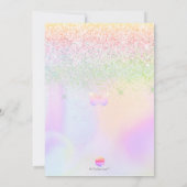 Holografischer Sweet 16 Pink Diamond Glitzer Einladung (Rückseite)