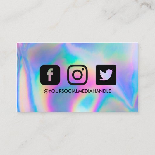 Holografischer Tropfen Vielen Dank Trendy Salon Visitenkarte (Rückseite)