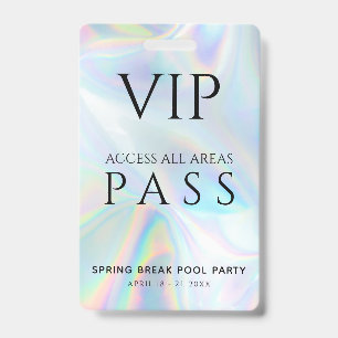 Holografischer VIP-All-Access-Pass Spring Break-Pa Ausweis
