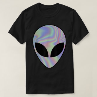 Holografisches Alien-Gesicht-Ästhetik T-Shirt