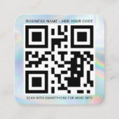Holografisches benutzerdefiniertes Logo und QR-Cod Quadratische Visitenkarte (Vorderseite)