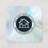 Holografisches benutzerdefiniertes Logo und QR-Cod Quadratische Visitenkarte (Rückseite)