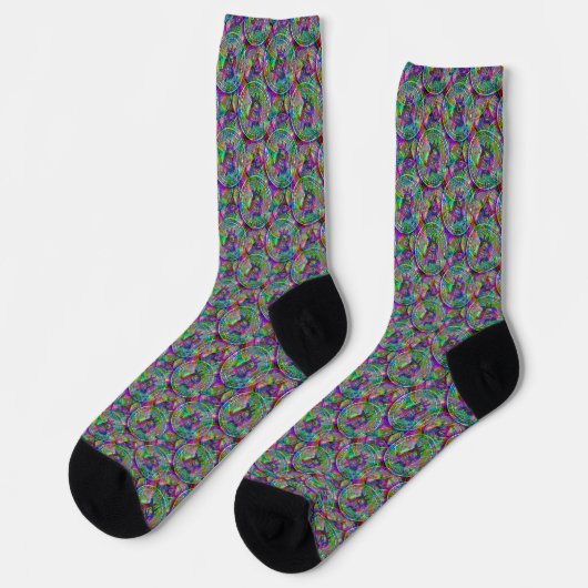 Holografisches Bitcoin-Muster Crypto Money Cool Ge Socken (Linkes Detail)