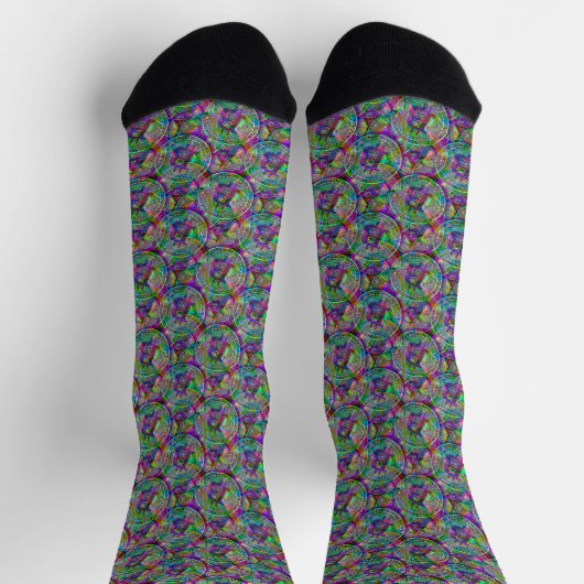 Holografisches Bitcoin-Muster Crypto Money Cool Ge Socken (Oben)