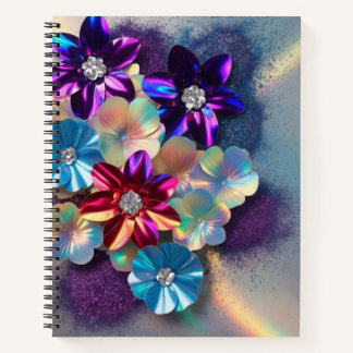 Holografisches Blüten-Sparkling-Notizbuch Notizblock