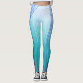 Holografisches Cyber Blue Sci-Fi-Panel Leggings (Vorderseite)