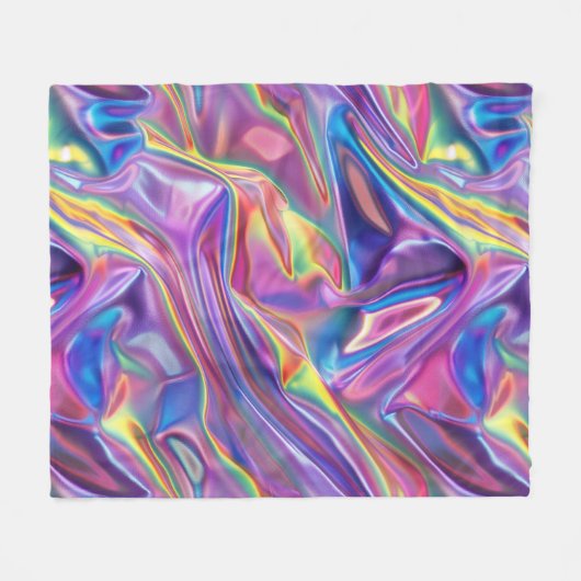Holografisches Design Futuristik und schimmernde K Fleecedecke (Vorderseite (Horizontal))