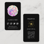 Holografisches Design - QR-Code für soziale Medien Visitenkarte (Vorne/Hinten)