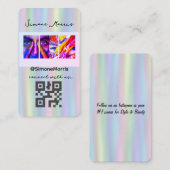 Holografisches DesignFoto Social Media QR-Code Visitenkarte (Vorne/Hinten)