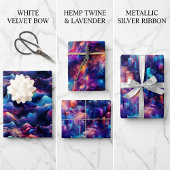 Holografisches Dreamscape: 3D-Iridescent-Design Geschenkpapier Set