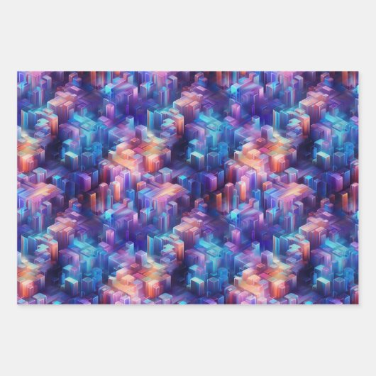 Holografisches Dreamscape: 3D-Iridescent-Design Geschenkpapier Set (Vorderseite 3)