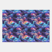 Holografisches Dreamscape: 3D-Iridescent-Design Geschenkpapier Set (Vorderseite)