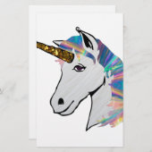 holografisches Einhorn Briefpapier (Vorne/Hinten)