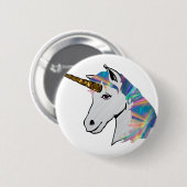 holografisches Einhorn Button (Vorne & Hinten)