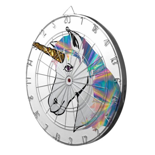 holografisches Einhorn Dartscheibe (Vorderseite rechts)