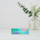 Holografisches Einhorn-Design Mini Visitenkarte (Stehend Vorderseite)