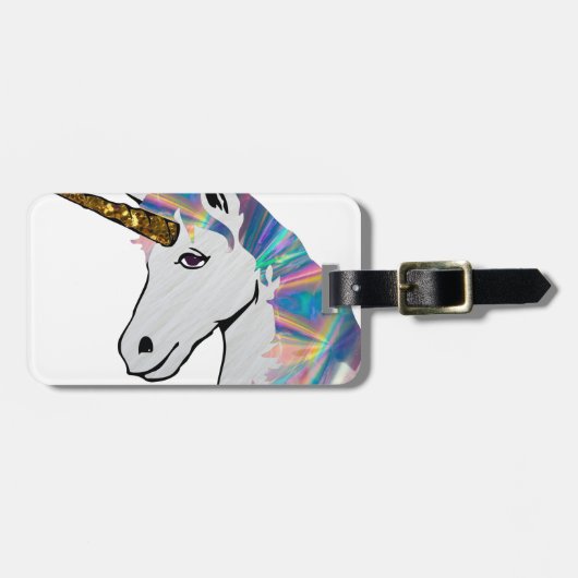 holografisches Einhorn Gepäckanhänger (Vorderseite horizontal)