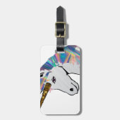 holografisches Einhorn Gepäckanhänger (Vorderseite vertikal)