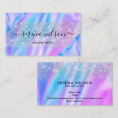 Holografisches Einhorn Glittering Holo Make-up Haa Visitenkarte (Vorne/Hinten)