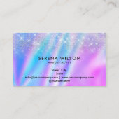 Holografisches Einhorn Glittering Holo Make-up Haa Visitenkarte (Rückseite)