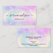 Holografisches Einhorn Glittering Holo Make-up Haa Visitenkarte (Vorne/Hinten)