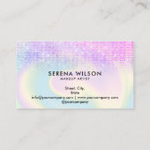 Holografisches Einhorn Glittering Holo Make-up Haa Visitenkarte (Rückseite)