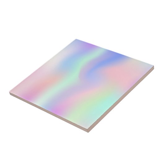 Holografisches Einhorn-Regenbogenfarben, rosa grün Fliese (Seite)