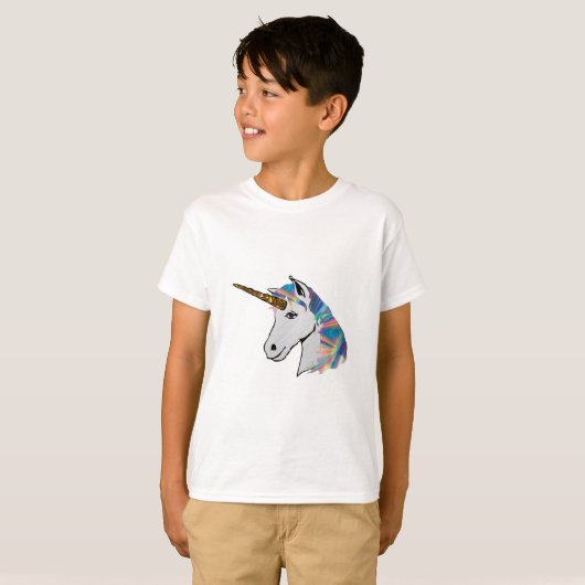 holografisches Einhorn T-Shirt (Vorne ganz)