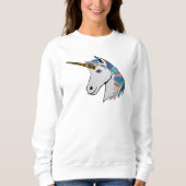 Holografisches Einhornweibchen-Sweatshirt Sweatshirt (Vorderseite)