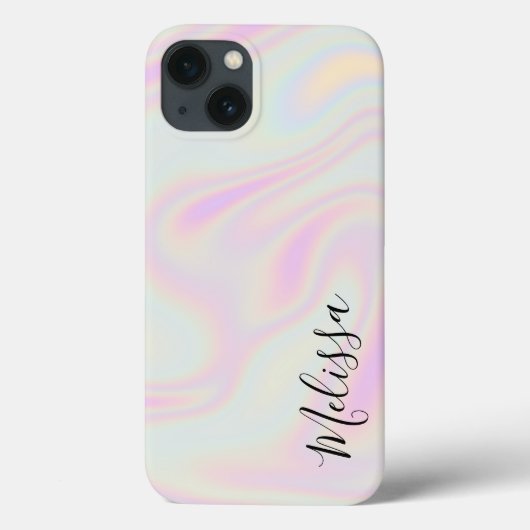 Holografisches Elegant Iridescent Rainbow Name Case-Mate iPhone Hülle (Rückseite)