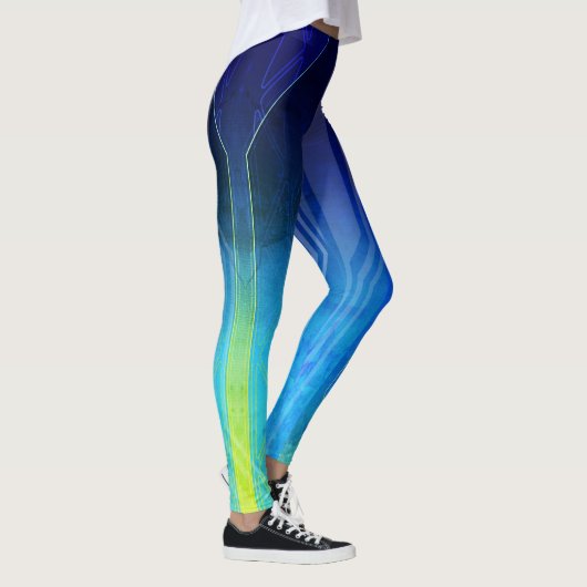 Holografisches Etherial Chaos Sci-Fi Panel Leggings (Rechts)