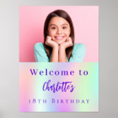 Holografisches Foto 18. Geburtstag Begrüßung Poster (Vorne)
