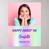 Holografisches Foto Sweet 16 Party willkommen Poster (Vorne)