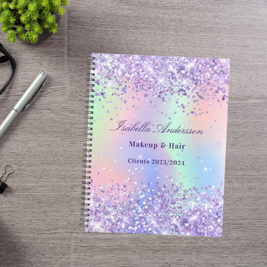 holografisches Geschäft mit dem rosa Namen Lavende Planer