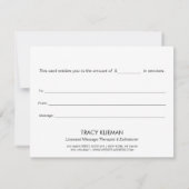 Holografisches Geschenkgutachten (Rückseite)